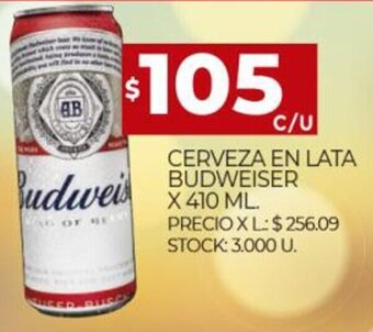 Supermercados DIA Cerveza En Lata Budweiser x 410ml oferta