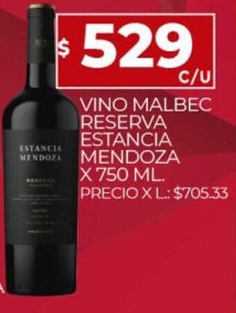 Supermercados DIA Vino Malbec Reserva Estancia Mendoza x 750ml oferta