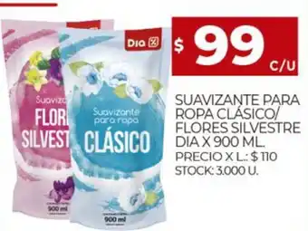 Supermercados DIA Suavizante Para Ropa Clasico/Flores silvestre dia x 900ml oferta