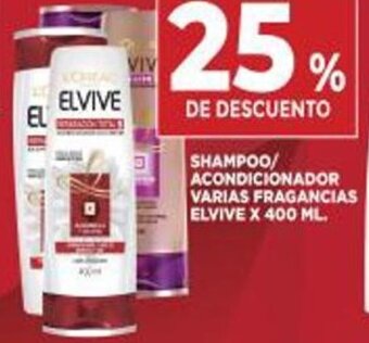 Supermercados DIA Elvive Shampoo/Acondicionador varias fragancias x 400ml oferta