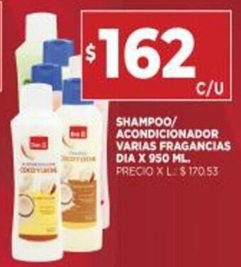 Supermercados DIA Shampoo/Acondicionador varias fragancias dia x 950ml oferta