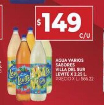 Supermercados DIA Agua Varios Sabores Villa del sur Levité x 2.25l oferta