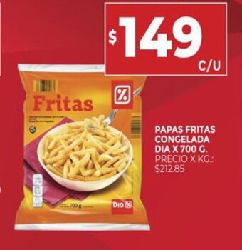Supermercados DIA Papas Fritas Congelada Dia x 700g oferta