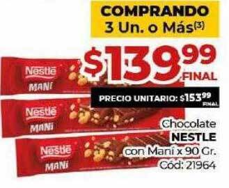 Diarco Chocolate Nestle Con Maní oferta