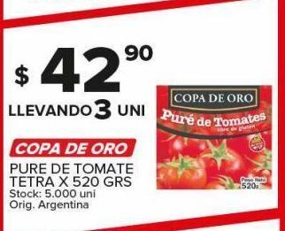 Carrefour Maxi Puré de tomate copa de oro 520g oferta