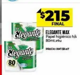 Supermayorista Vital Elegante Max Papel higiénico h/s 80mt x 4u oferta