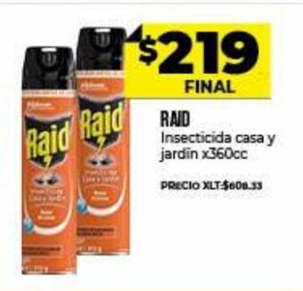 Supermayorista Vital Raid Insecticida casa y jardin x 360cc oferta