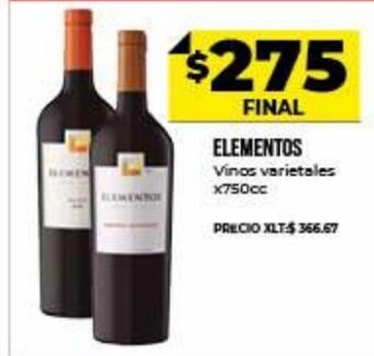 Supermayorista Vital Elementos Vinos varietales x 750cc oferta