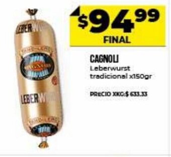 Supermayorista Vital Cagnoli Leberwurst tradicional x 150gr oferta