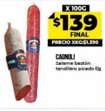 Supermayorista Vital Cagnoli Salame bastón tandilero picado f/g oferta