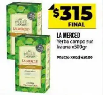 Supermayorista Vital La Merced Yerba campo sur liviana x 500gr oferta