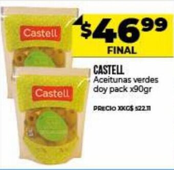 Supermayorista Vital Castell Aceitunas verdes doy pack x 90gr oferta