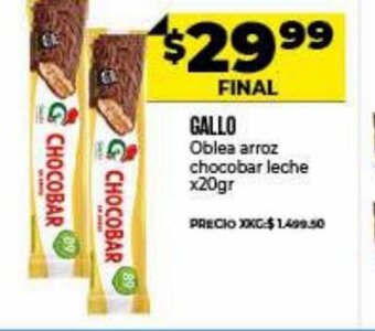 Supermayorista Vital Gallo Oblea arroz chocobar leche x 20gr oferta