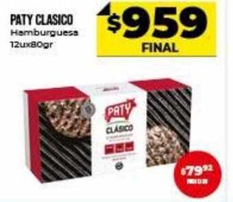 Supermayorista Vital Paty Clasico Hamburguesa 12ux80gr oferta