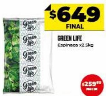 Supermayorista Vital Green Life Espinaca x 2.5kg oferta