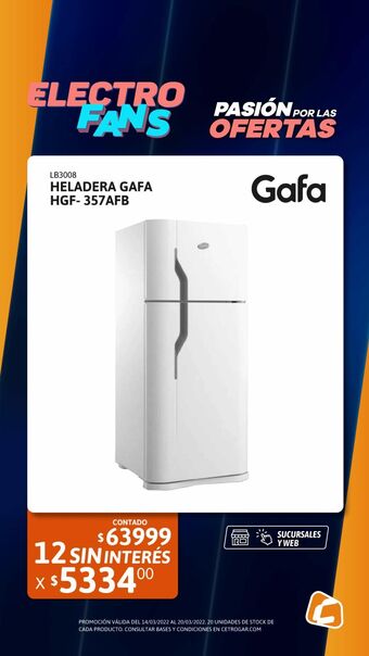 Cetrogar Heladera con freezer gafa 282 litros oferta