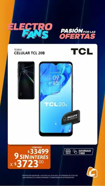 Cetrogar Celular tcl 20b oferta