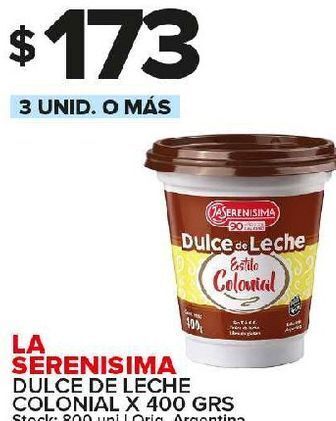 Carrefour Maxi Dulce de leche la serenísima 400g oferta