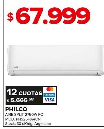 Carrefour Maxi Aire acondicionado philco oferta