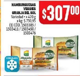 Makro Hamburguesas veggies granja del sol oferta