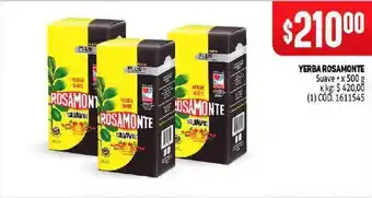 Makro Yerba mate rosamonte 500g oferta