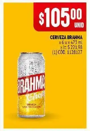 Makro Cerveza brahma 6un x 473ml oferta