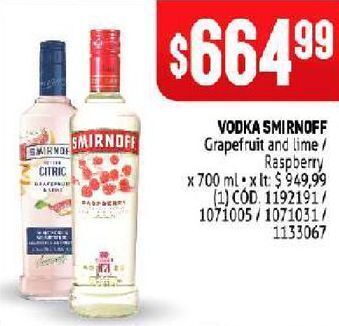 Makro Vodka smirnoff 700ml oferta