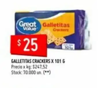 Changomas Great Value Crackers Galletitas x 101g oferta