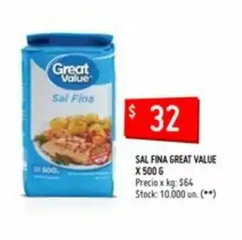 Changomas Great Value Sal Fina x 500g oferta