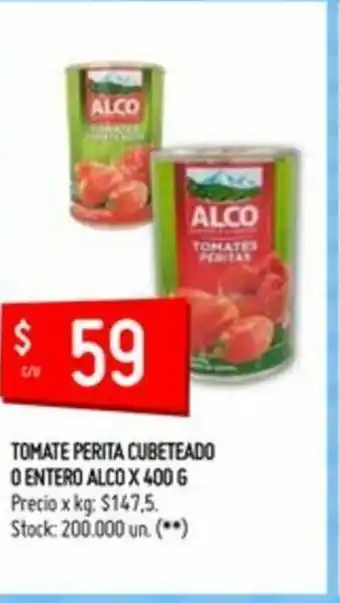 Changomas Alco Tomate Perita Cubeteado o Entero x 400g oferta