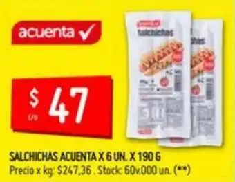 Changomas Acuenta Salchichas x 6un x 190g oferta