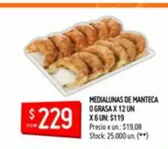 Changomas Medialunas de Manteca o Grasa x 12un x 6un oferta