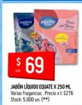 Changomas Equate Jabón Líquido x 250ml oferta