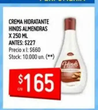 Changomas Hinds Crema Hidrantante Almendras x 250ml oferta