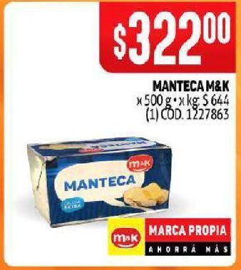 Makro Manteca m&k 500g oferta