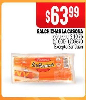 Makro Salchichas la casona oferta