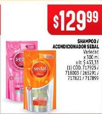Makro Shampoo / acondicionador sedal 300ml oferta