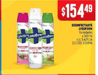 Makro Desinfectante lysoform oferta
