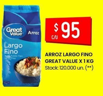 Changomas Arroz largo fino great value x 1 kg oferta