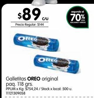 Jumbo Galletas oreo 118g oferta