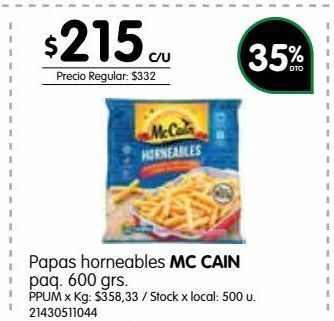 Jumbo Papas horneables mc cain 600g oferta