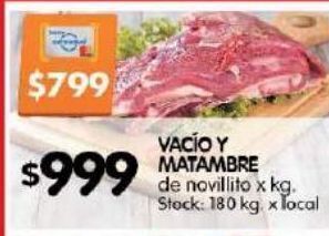 Disco Vacío y matambre de novillito x kg oferta