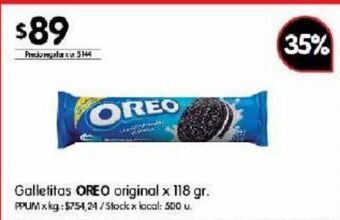 Disco Galletas oreo 118g oferta