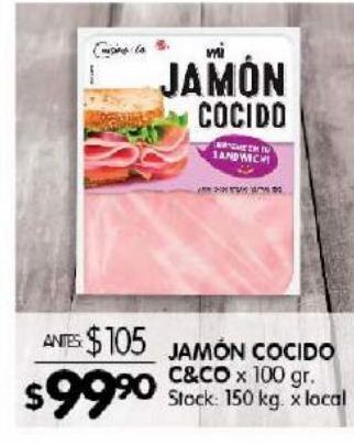 Disco Jamón cocido c&co x 100g oferta