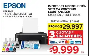 Carrefour Epson Impresora Monofunción Sistema Continuo Econtank L121 oferta