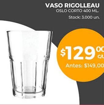 Supermercados Tadicor Vaso Rigolleau oferta