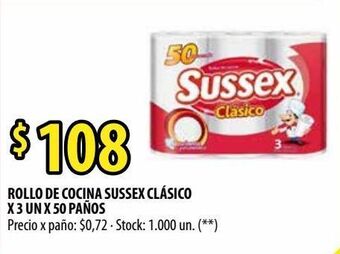 Punto Mayorista Rollo de cocina sussex clásico x 3 un x 50 paños oferta