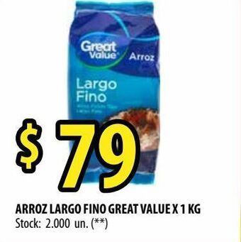 Punto Mayorista Arroz largo fino great value x 1 kg oferta
