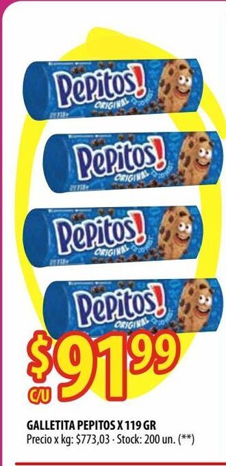 Punto Mayorista Galletita pepitos x 119 gr oferta