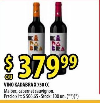 Punto Mayorista Vino kadabra x 750 cc oferta